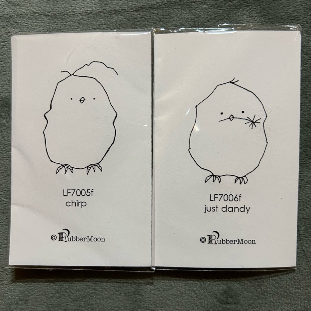 RUBBERMOON 2 pcs birdie rubber stamps